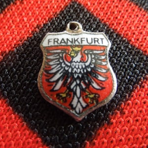 Enamel Frankfurt Charm Germany Travel Shield 800 Silver Charm for Bracelet from Charmhuntress 05874