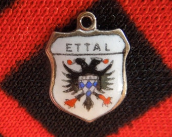 Enamel Ettal Charm Germany Travel Shield/Crest Silver Plated Charm for Bracelet from Charmhuntress 05692