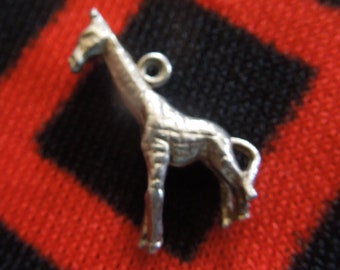 Sterling Giraffe Charm Figural Solid Cast Sterling Silver African Safari Giraffe Charm for Bracelet from Charmhuntress 06290
