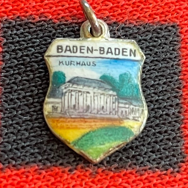 Enamel Silver Baden-Baden Charm Germany Scenic Travel Shield 800 Silver Charm for Bracelet from Charmhuntress 07981