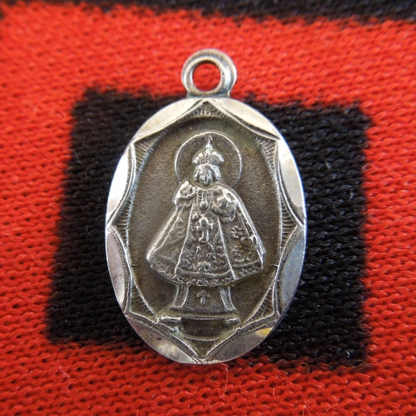 Sterling Double Sided Religious Charm The Miraculous Infant Jesus of Prague And Jesus Sterling Charm for Bracelet from Charmhuntress 06936