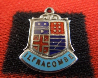 Enamel Silver Ilfracombe Charm England Travel Shield Silver Charm for Bracelet from Charmhuntress 07484