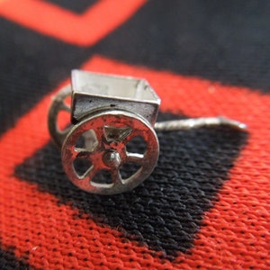 Moving Sterling Farm Wagon Charm Sterling Silver Cart With Moving Wheels Charm for Bracelet from Charmhuntress 07002
