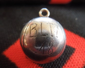 Silver Vintage Basketball Charm A Hollow Basketball 1948 Silver Charm for Bracelet from Charmhuntress 05843