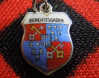 Emaille zilveren Berchtesgaden bedel Duitsland Travel Shield/Crest 800 zilveren bedel voor armband van Charmhuntress 05710