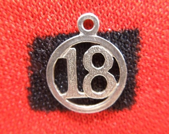 Sterling 18 Birthday Charm 18 Years Birthday Anniversary Cut Out Silver Charm for Bracelet from Charmhuntress 04951