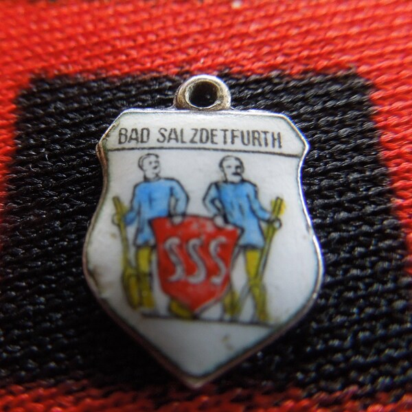 Enamel Silver Bad Salzdetfurth Charm Coat of Arms Germany 800 Silver Travel Charm for Bracelet from Charmhuntress 06174