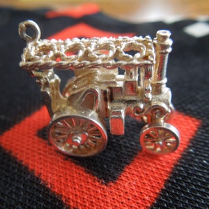 Sterling Steam Engine Charm  English Steam Locomotive Large Sterling Silver Charm for Bracelet from Charmhuntress 07237
