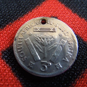 1941 South African Threepence Silver Coin Charm for Bracelet from Charmhuntress 05444