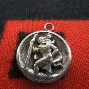 Silver St Christopher Charm Religious St Christopher Sterling Silver Charm for Bracelet from Charmhuntress 05110 image 1
