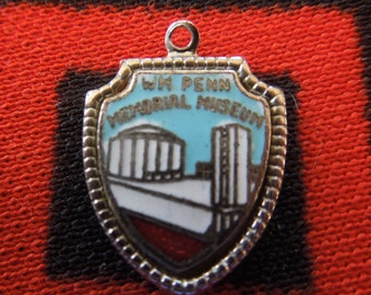 Enamel Sterling William Penn Memorial Museum Travel Shield Harrisburg Pennsylvania Sterling Charm for Bracelet from Charmhuntress 07517