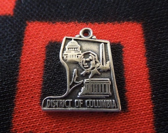 Sterling District of Columbia State Map Charm Washington DC Charm Sterling Silver Charm for Bracelet from Charmhuntress 07521