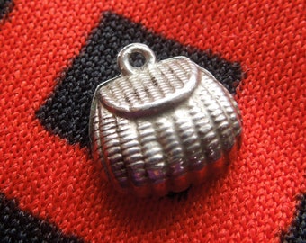 Sterling Basket Charm Vintage Fishing Basket Sterling Silver Charm for Bracelet from Charmhuntress 01300