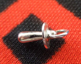 Sterling Pacifier Charm Figural Baby Pacifier Silver Charm para pulsera de Charmhuntress 01574