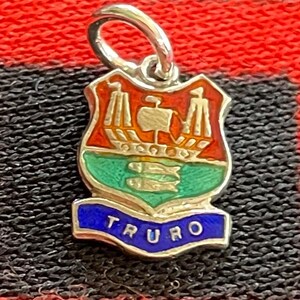 Enamel Sterling Truro Charm England Travel Shield Sterling Silver Charm for Bracelet from Charmhuntress 08309