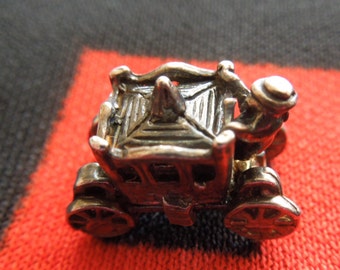 Silver Opening Carriage Charm Vintage English Coach With Driver Opens To Passenger Inside Silver Charm for Bracelet from Charmhuntress 02359