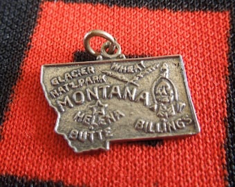 Sterling Montana Charm Montana State Map Silver Charm for Bracelet from Charmhuntress 02508