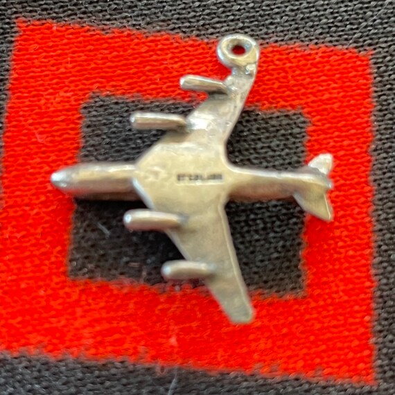 Sterling Airplane Charm Figural Jet Airplane Silv… - image 3