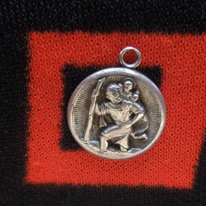 Silver St Christopher Charm Religious St Christopher Sterling Silver Charm for Bracelet from Charmhuntress 05110 image 2