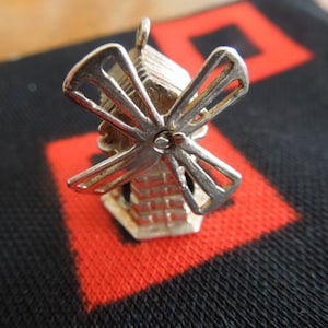 Large Sterling Moving Windmill Charm With Super Detail Sterling Silver Charm for Bracelet from Charmhuntress 07012