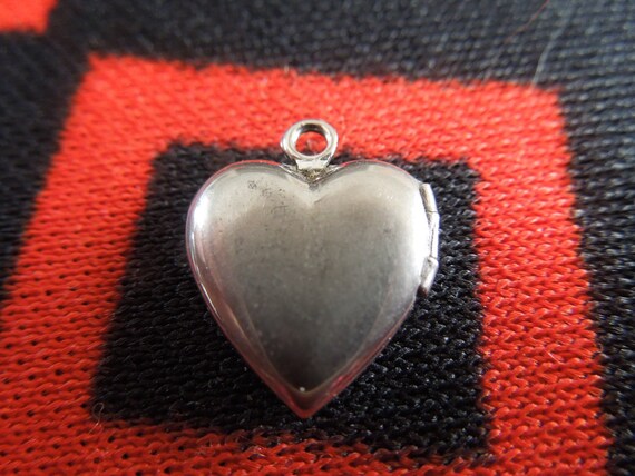 Sterling Opening Locket Charm Heart Shaped Etched… - image 5