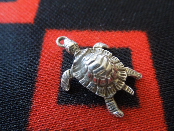 Exceptional Solid Cast Turtle Charm Sterling Silv… - image 2