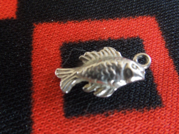 Sterling Fish Charm Vintage Silver Fish Charm for… - image 1