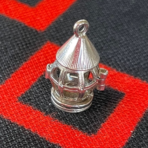 Silver Opening Lantern Charm Figural Vintage Open… - image 1