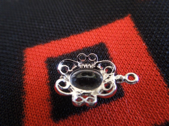 Scrollwork Sterling Charm With Clear Stone Silver… - image 4