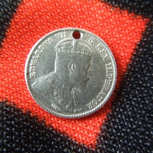 1910 Canada Silver 5 Cent Coin Charm for Bracelet from Charmhuntress 01753