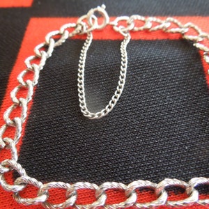 Sterling Bracelet With Safety Chain 7&quot; Sterling Silver Charm Bracelet from Charmhuntress 06755