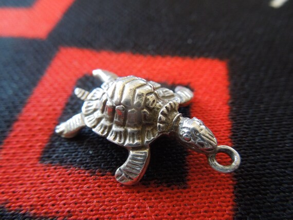 Exceptional Solid Cast Turtle Charm Sterling Silv… - image 3