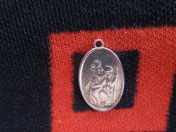 Silver St Christopher Charm Religious St Christop… - image 2