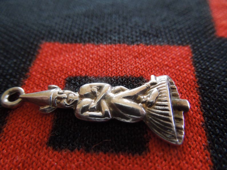 Sterling Cornish Pixie Charm Pixie Imp Elf On a Toadstool Silver Charm for Bracelet from Charmhuntress 05204