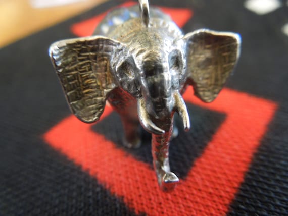 Sterling Elephant Charm Large Lucky Elephant With… - image 9