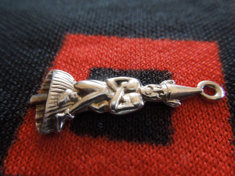 Sterling Cornish Pixie Charm Pixie Imp Elf On a Toadstool Silver Charm for Bracelet from Charmhuntress 05204