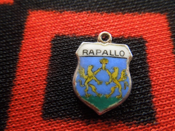 Enamel Silver Rapallo Charm Rapallo Italy Coat of… - image 2