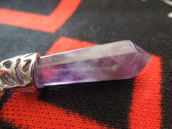 Vintage Large Purple Stone Fob Charm Or Pendant O… - image 3