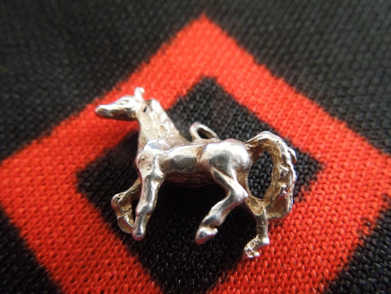 Sterling Horse Charm Cast Silver Horse Charm for … - image 1