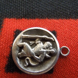 Silver St Christopher Charm Religious St Christopher Sterling Silver Charm for Bracelet from Charmhuntress 05110 image 3