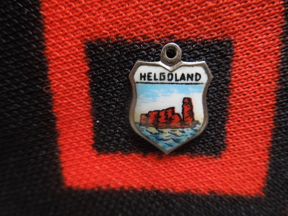 Enamel Silver Helgoland Charm Germany Scenic Travel Shield 800 Silver Charm for Bracelet from Charmhuntress 06829