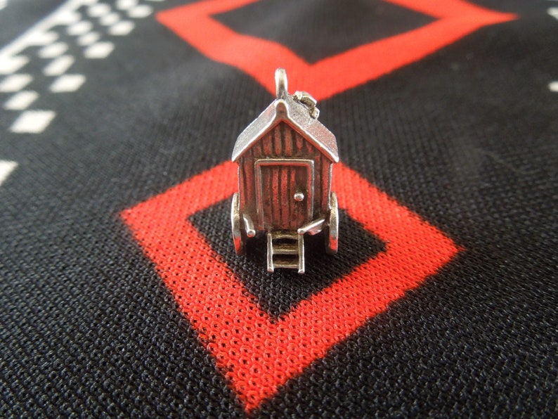 Opening Sterling Nude Woman Charm In Portable Bathing Hut Dressing Room Sterling Silver Charm for Bracelet from Charmhuntress 06129