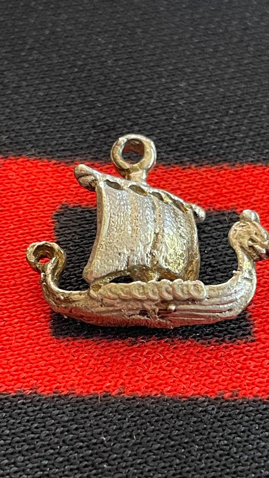 Sterling Viking Dragon Ship Norwegian Viking Ship Charm Sterling Silver ...