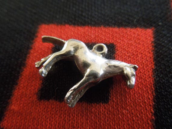 Silver Horse Charm Vintage Standing Horse Sterlin… - image 2