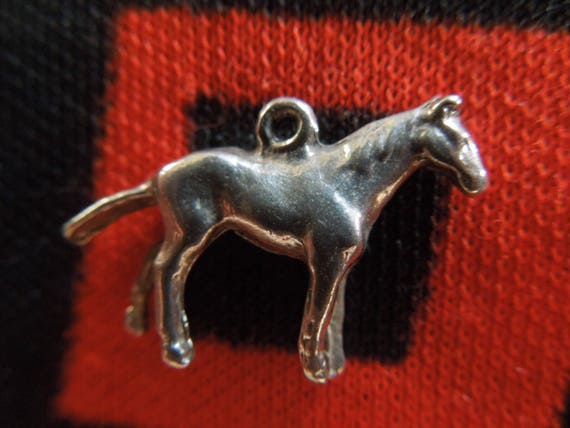 Silver Horse Charm Vintage Standing Horse Sterlin… - image 7