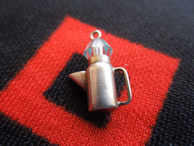 Sterling Coffee Pot Charm Vintage 40/'s Coffee Pot With Jeweled Top Sterling Silver Charm for Bracelet from Charmhuntress 02776