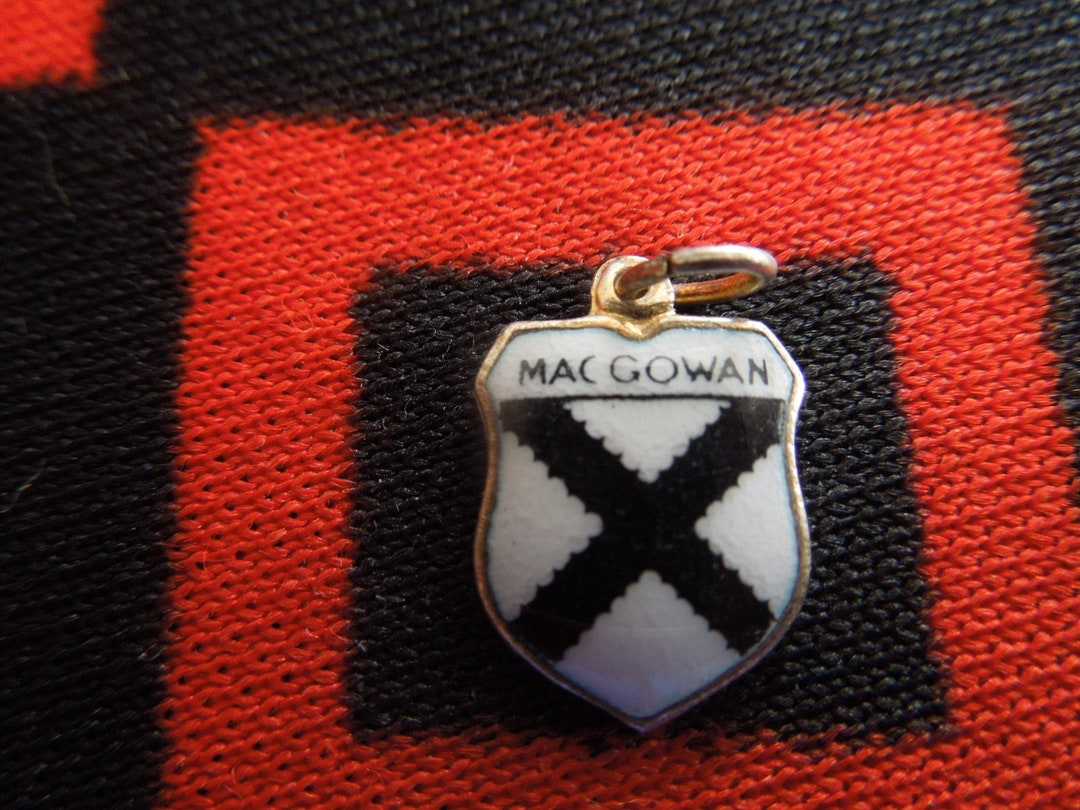 Enamel Mac Gowan Charm Mac Gowan Last Name Family Crest Shield Etsy