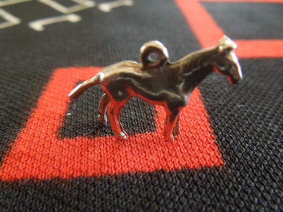 Silver Horse Charm Vintage Standing Horse Sterlin… - image 9