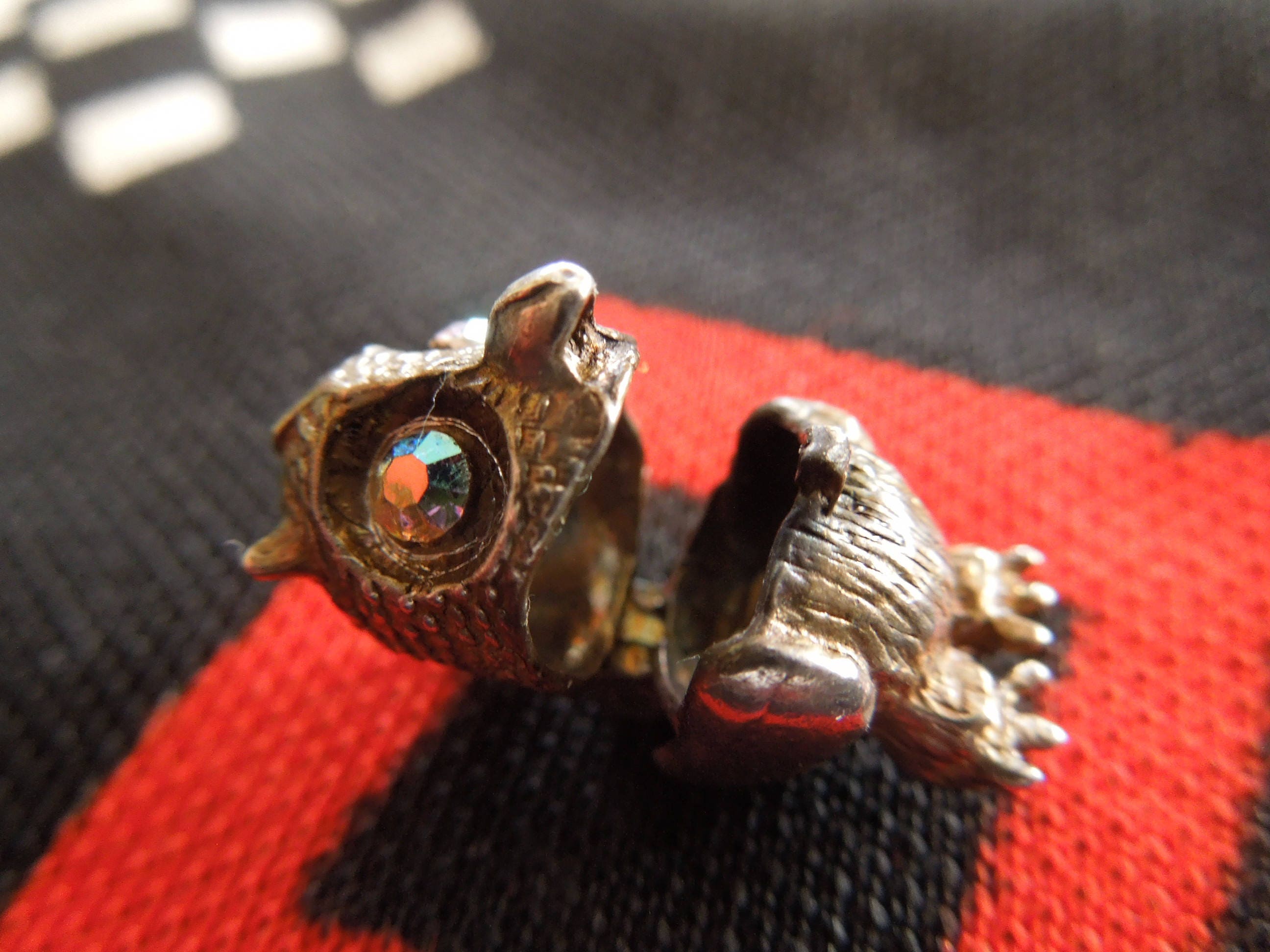Sterling Opening Owl With Gem Set Eyes Sterling Silver Charm for Bracelet from Charmhuntress 04853