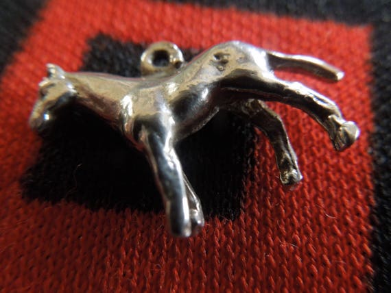 Silver Horse Charm Vintage Standing Horse Sterlin… - image 4